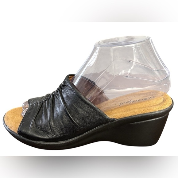 Natural Soul Naturalizer Shoes Womens Size 6.5 Black Haria Wedge Sandal Comfort - Picture 6 of 10